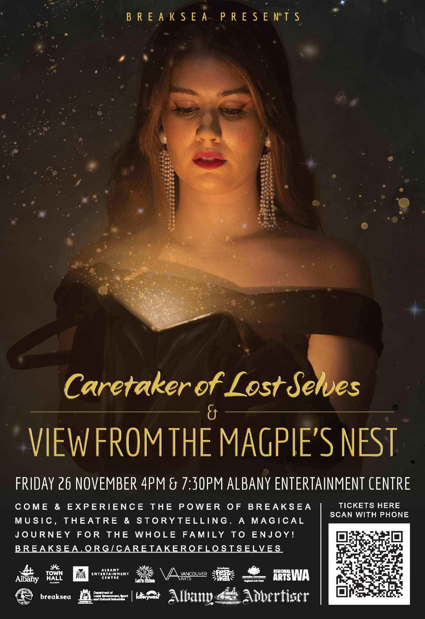 Breaksea presents Caretaker of the Lost Selves and View from the Magpies Nest poster.