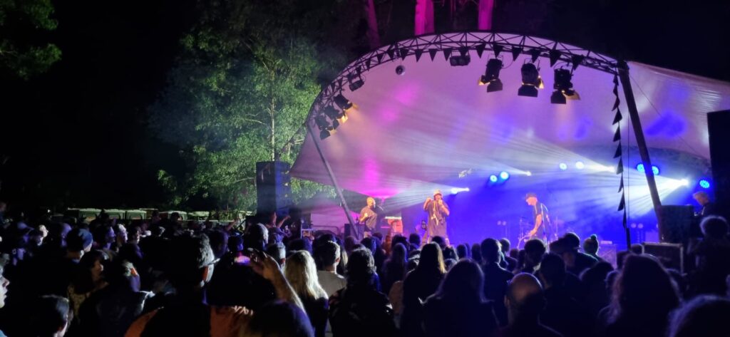 Downsyde and Kyle Barlett on stage performing at the Nannup Music Festival. Photo: Ivan Tolj.
