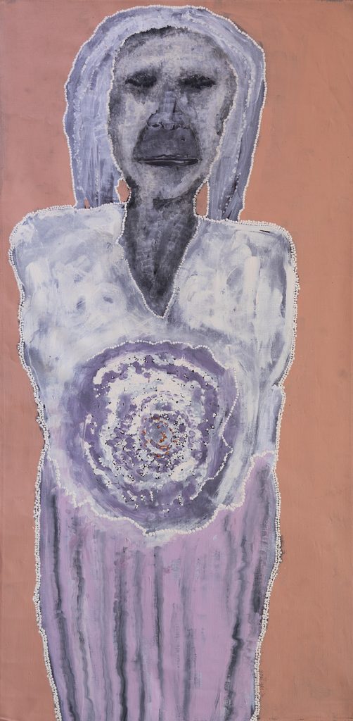 'Nan Nan' (Grandmother) by Sylvia Wilson: Selected as a finalist in the 2026 Telstra NATSIAAs. Image courtesy of Martumili Artists
