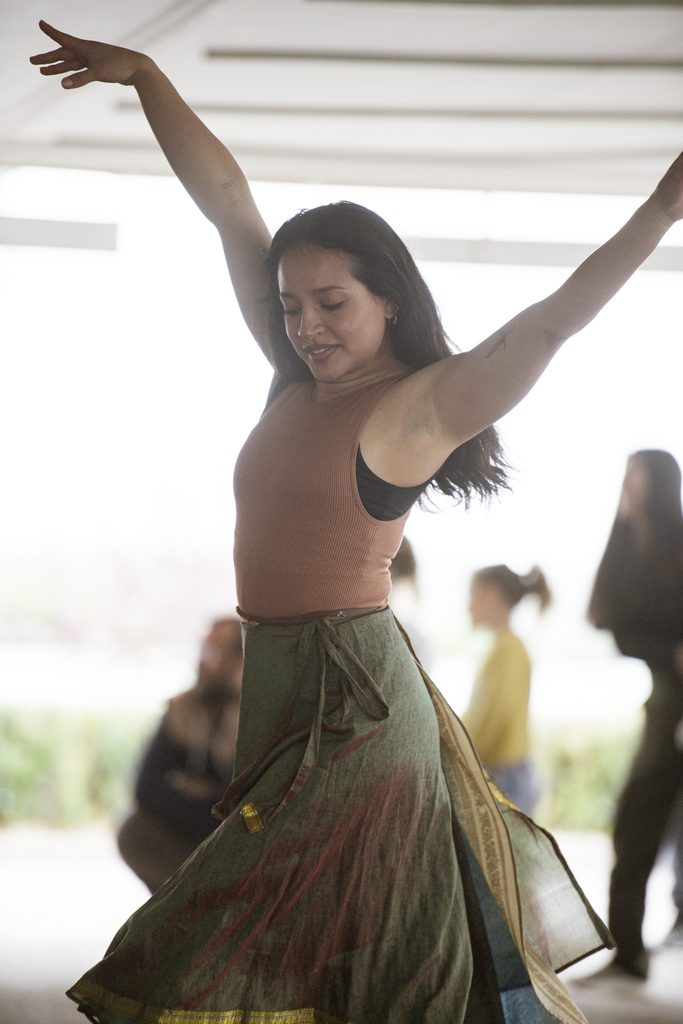 Dancer performs at festival, Social Fabric's Multicultural Band.