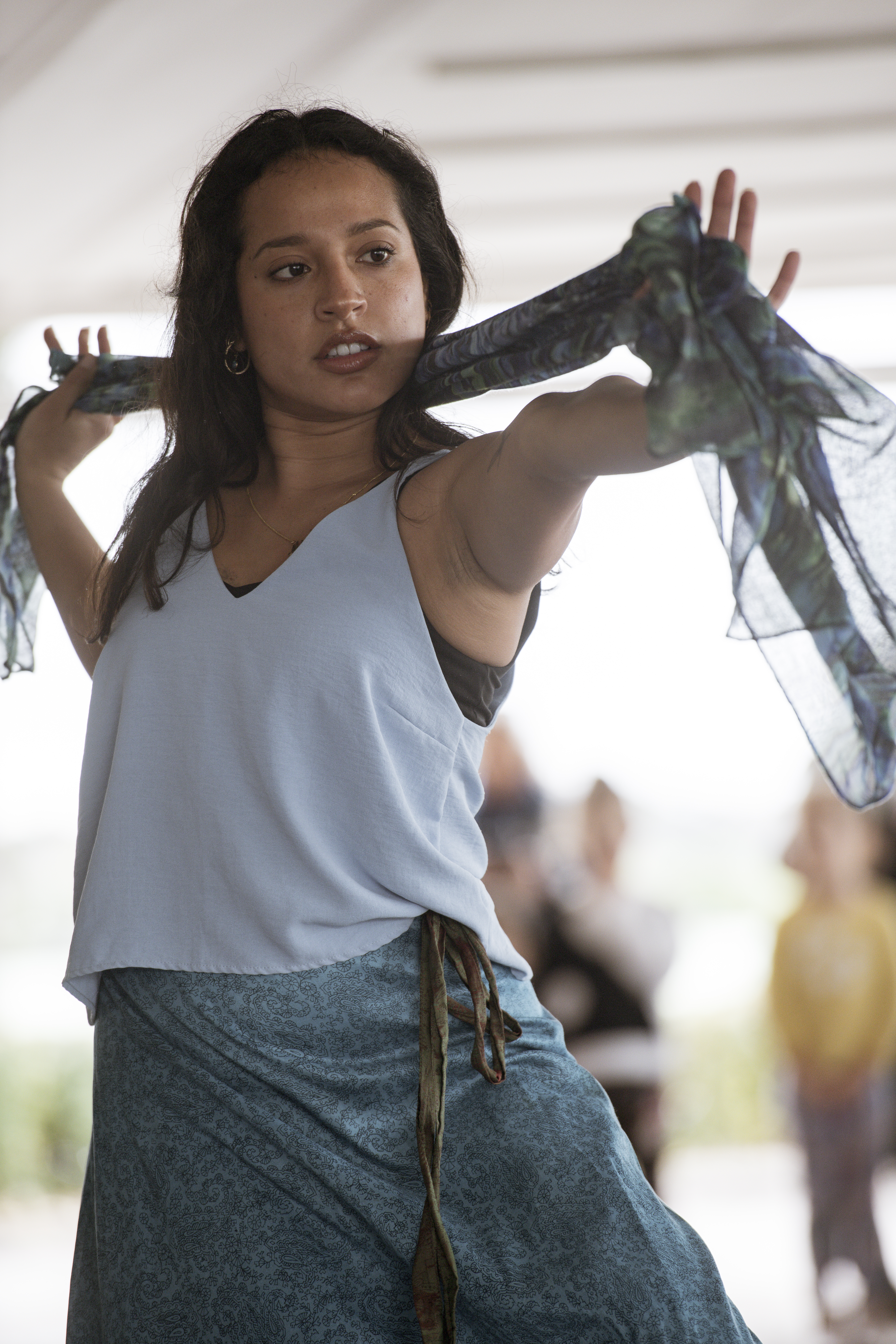 Dancer performs at festival, Social Fabric's Multicultural Band.